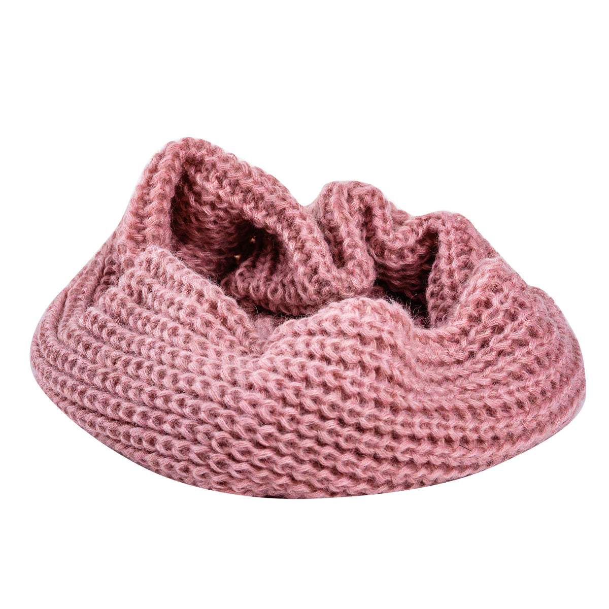 Czapka damska zimowa z pomponem + komin komplet Ciemny Róż Kama