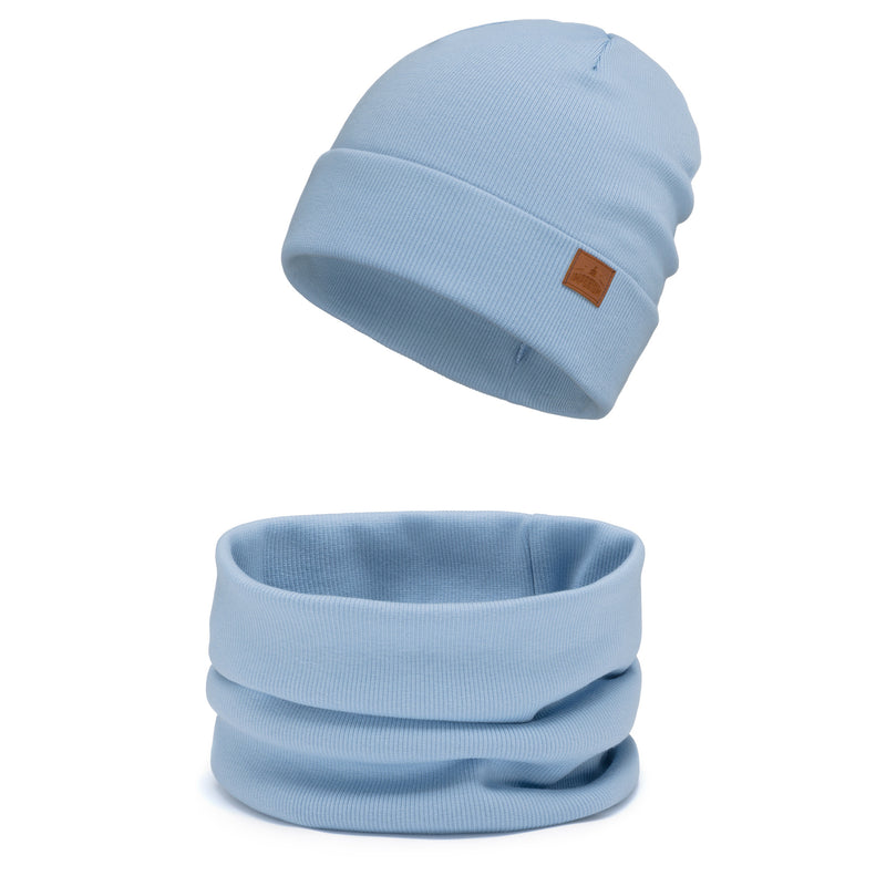 Czapka wiosenna dla dziecka zestaw Błękitny Mellow Light