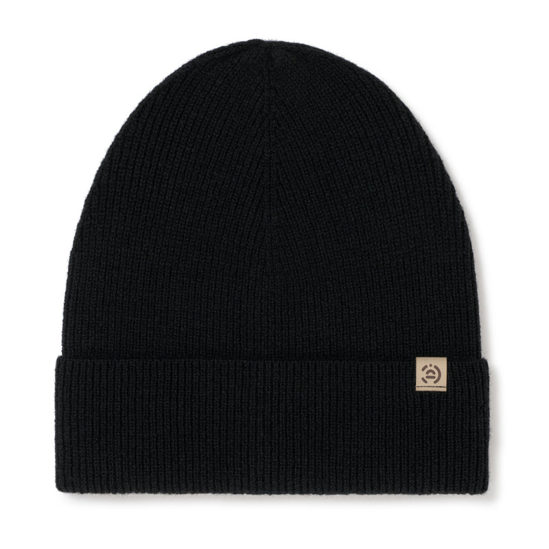 Cienka czapka merino z kaszmirem damska Black