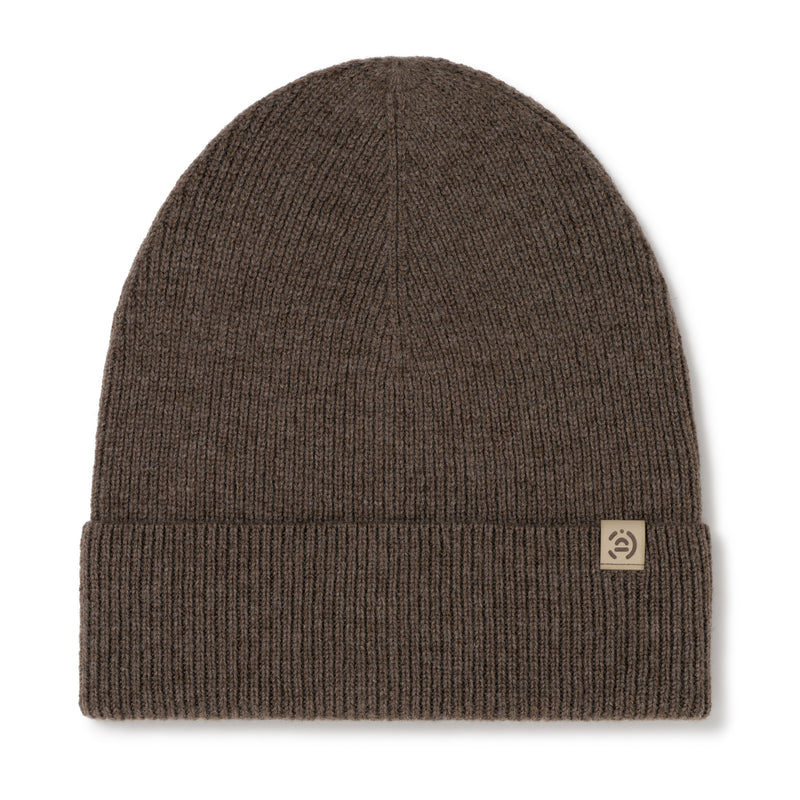 Cienka czapka merino z kaszmirem damska Brown