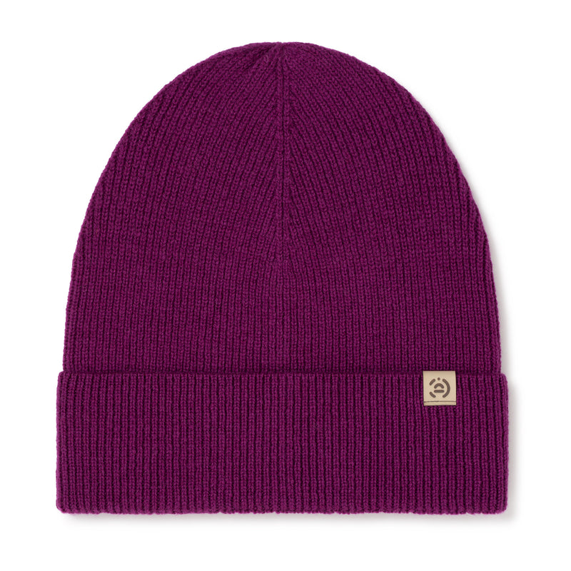 Cienka czapka merino z kaszmirem damska Fuchsia