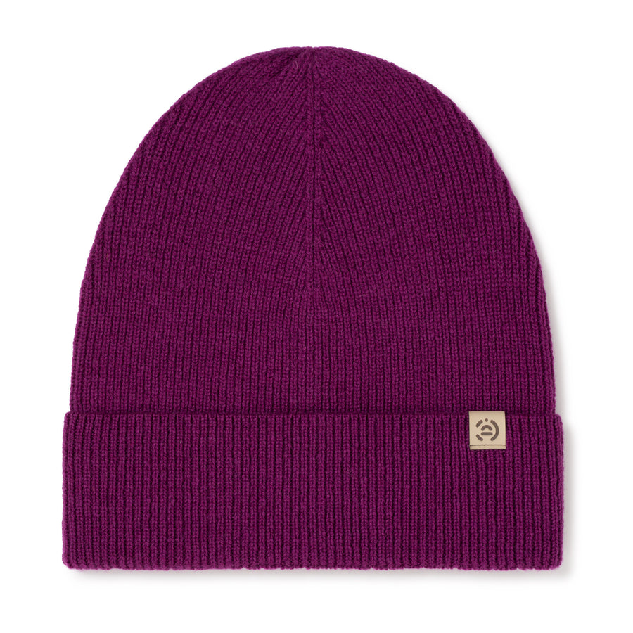 Cienka czapka merino z kaszmirem damska Fuchsia